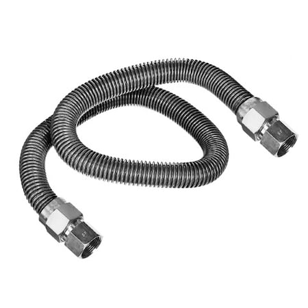 Flextron Gas Line Hose 1/2'' O.D. x 48'' Length 1/2" x 3/8" FIP Fittings, Stainless Steel Flexible Connector FTGC-SS38-48E